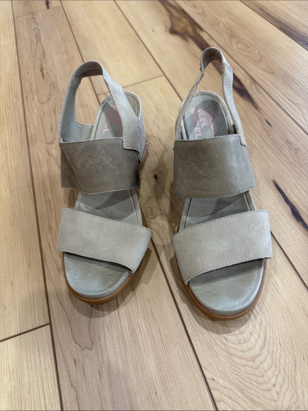Sorel Taupe Wide-Strap Slingback Sandal